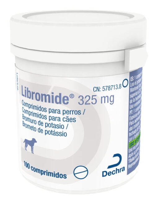 Libromide 325MG  Agente antiepiléptico para uso como adyuvante del fenobarbital en el control de los casos refractarios de epilepsia en perros.