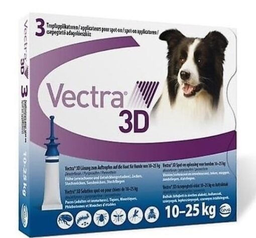 VECTRA 3D PERRO 10-25 Kg 3PIPETAS | Antiparasitario externo en solución spot-on