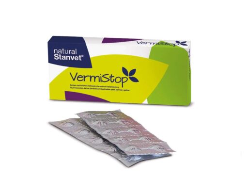 VERMISTOP BLISTER 120 COMPRIMIDOS | para la salud digestiva de perros y gatos.