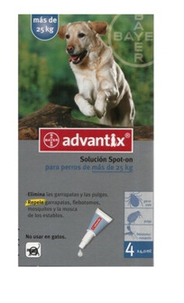 Advantix Antiparasitario para uso cutáneo que contiene imidacloprid y permetrina. Actúa como insecticida.  comprar advantix online