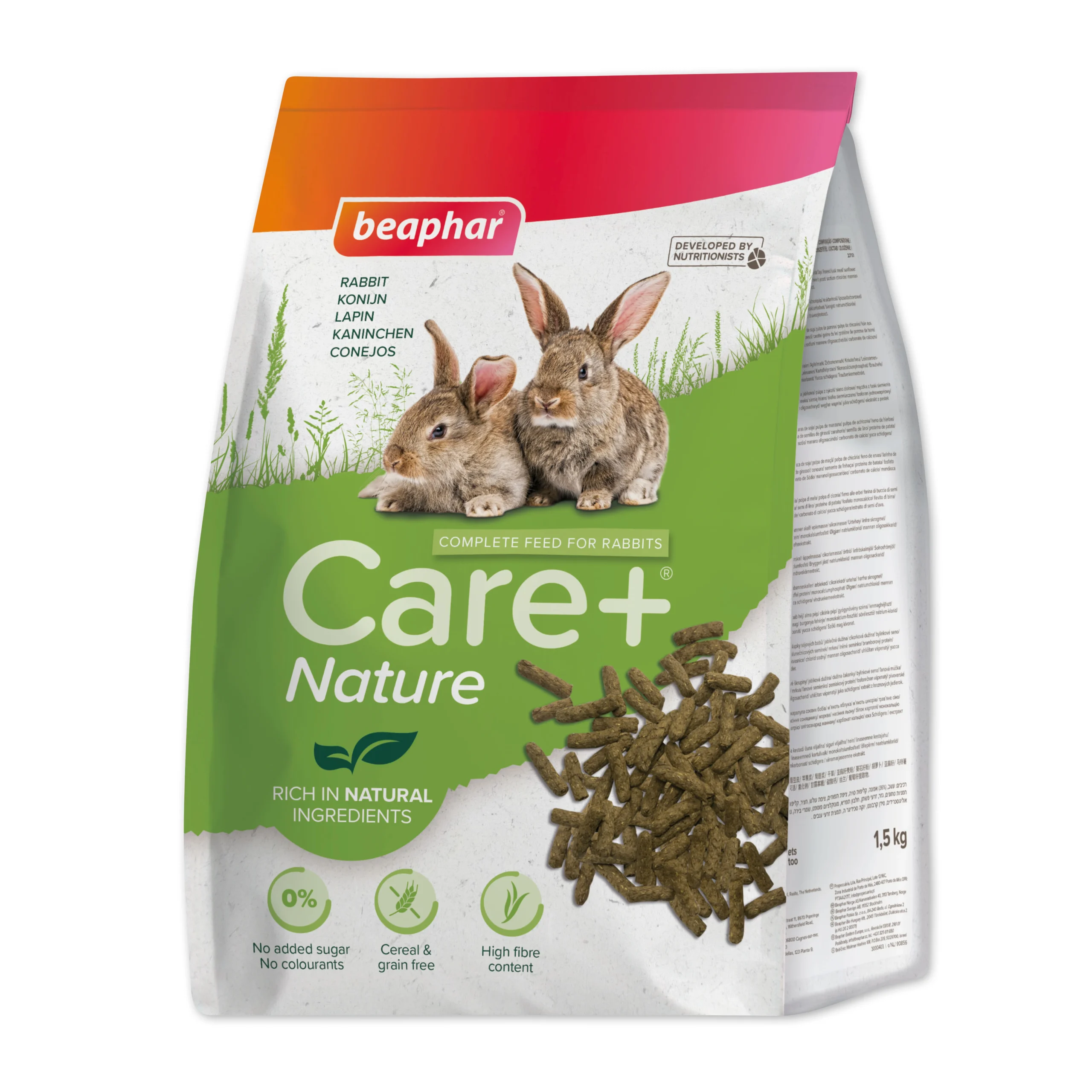 Alimento Natural BEAPHAR CARE para Conejos 1,5kg - Nutrición Óptima y Saludable