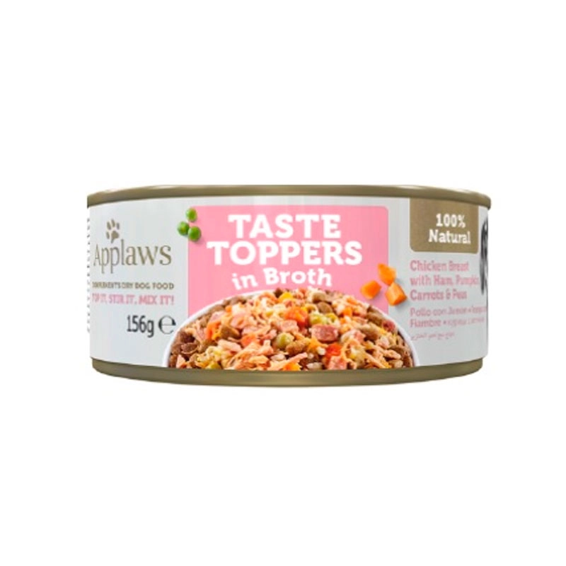 Applaws Dog Topper: Pollo, Jamón y Verduras en Caldo - Pack 12x156g