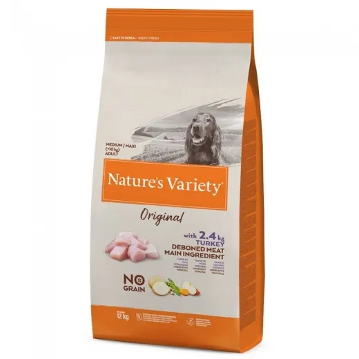 Pienso para Perros Adultos Medianos con Pavo 12kg - Nature's Variety Healthy Grain