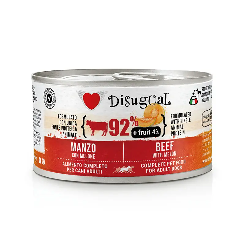 DISUGUAL FRUIT DOG: Comida para Perros de Ternera y Melón 12x150gr - Nutrición y Sabor