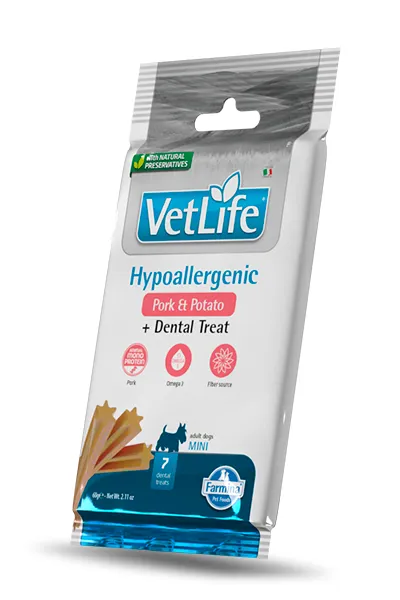Snack Hipoalergénico para Perros Adultos Mini: Farmina Vet Life Cerdo 15x60gr