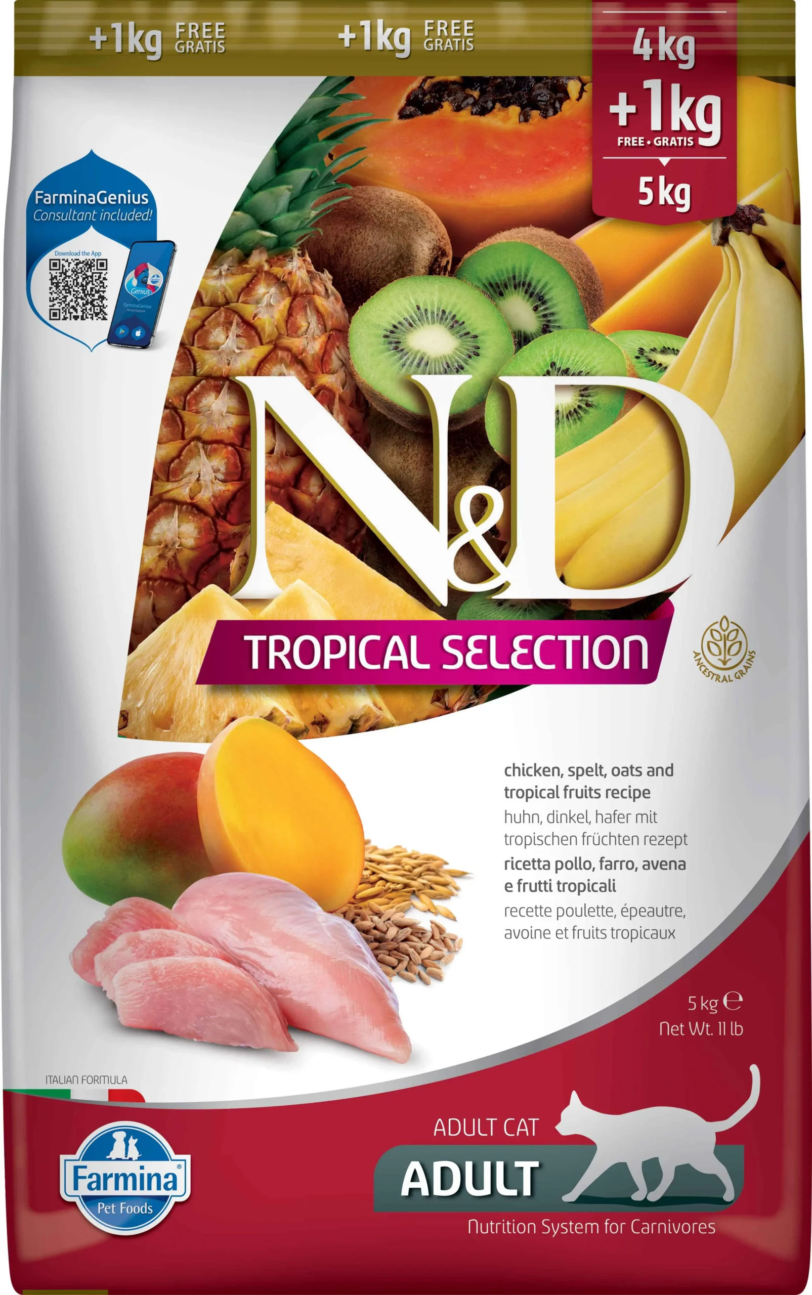 Farmina ND Cat Tropical Selection Pollo 4kg: Alimento Premium para Gatos