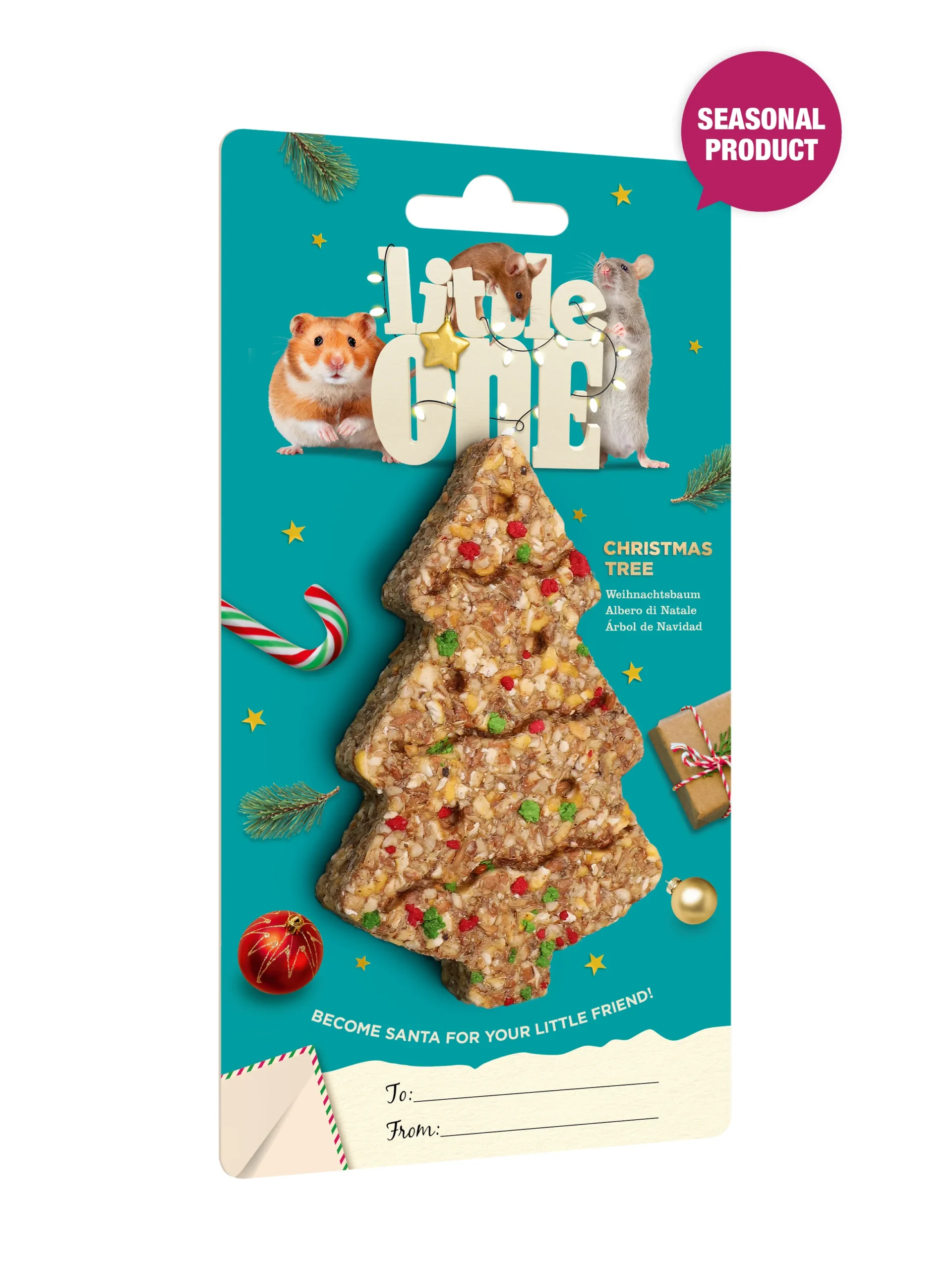 LITTLE ONE CHRISTMAS TREE TREAT-TOY HAMSTERS GERBIL 45G