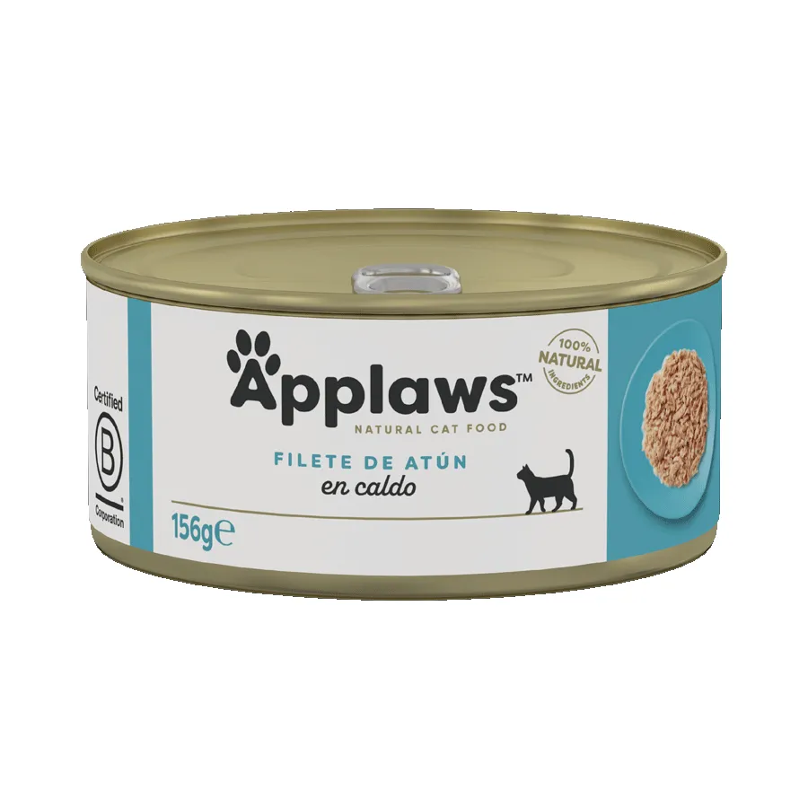 Applaws Cat Lata Filete Atún 24x156gr - Alimento Húmedo Natural y Sostenible para Gatos Exigentes
