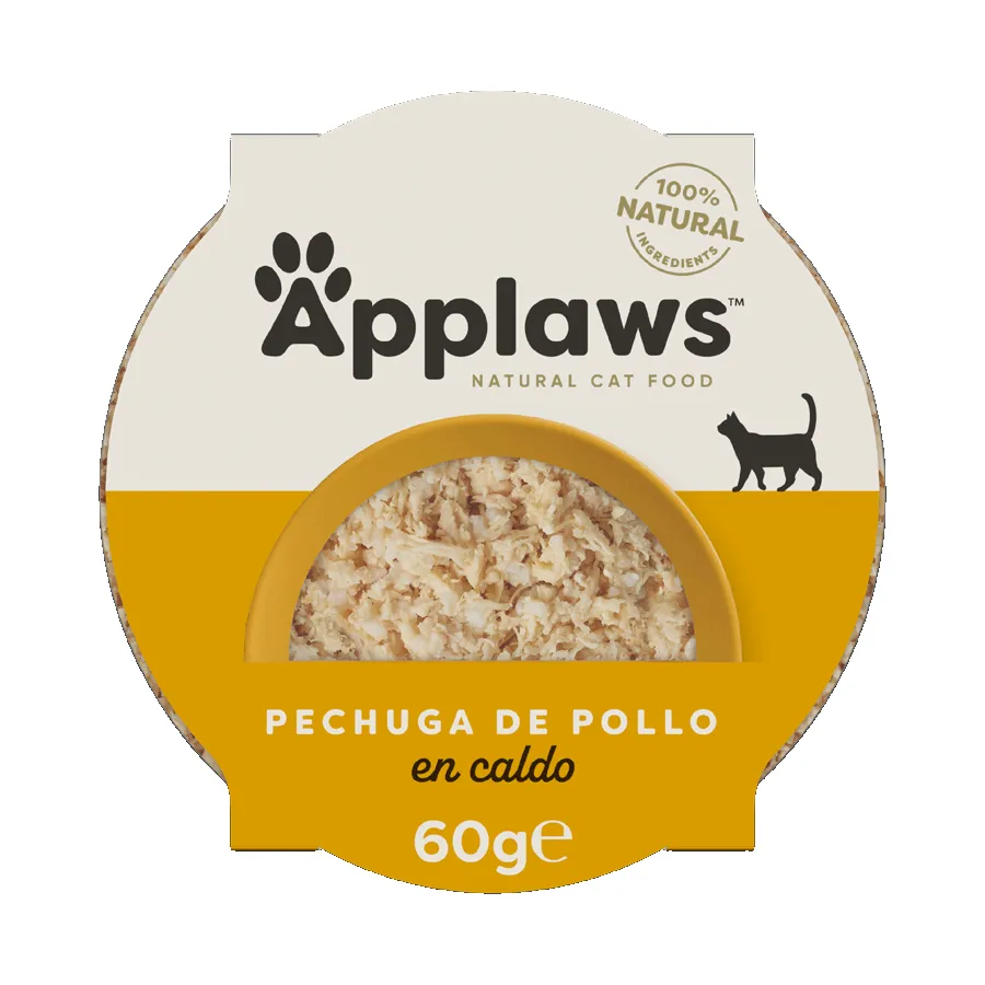 Applaws Cat Tarrina Pechuga de Pollo y Arroz 10x60g - Alimento Complementario Natural para Gatos
