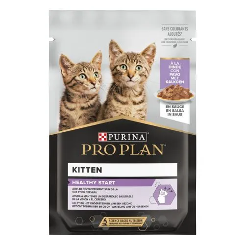 Comida Húmeda para Gatitos PRO PLAN Feline Junior Pavo 26x85g - Alta en Proteína y Calostro para Refuerzo Inmunitario