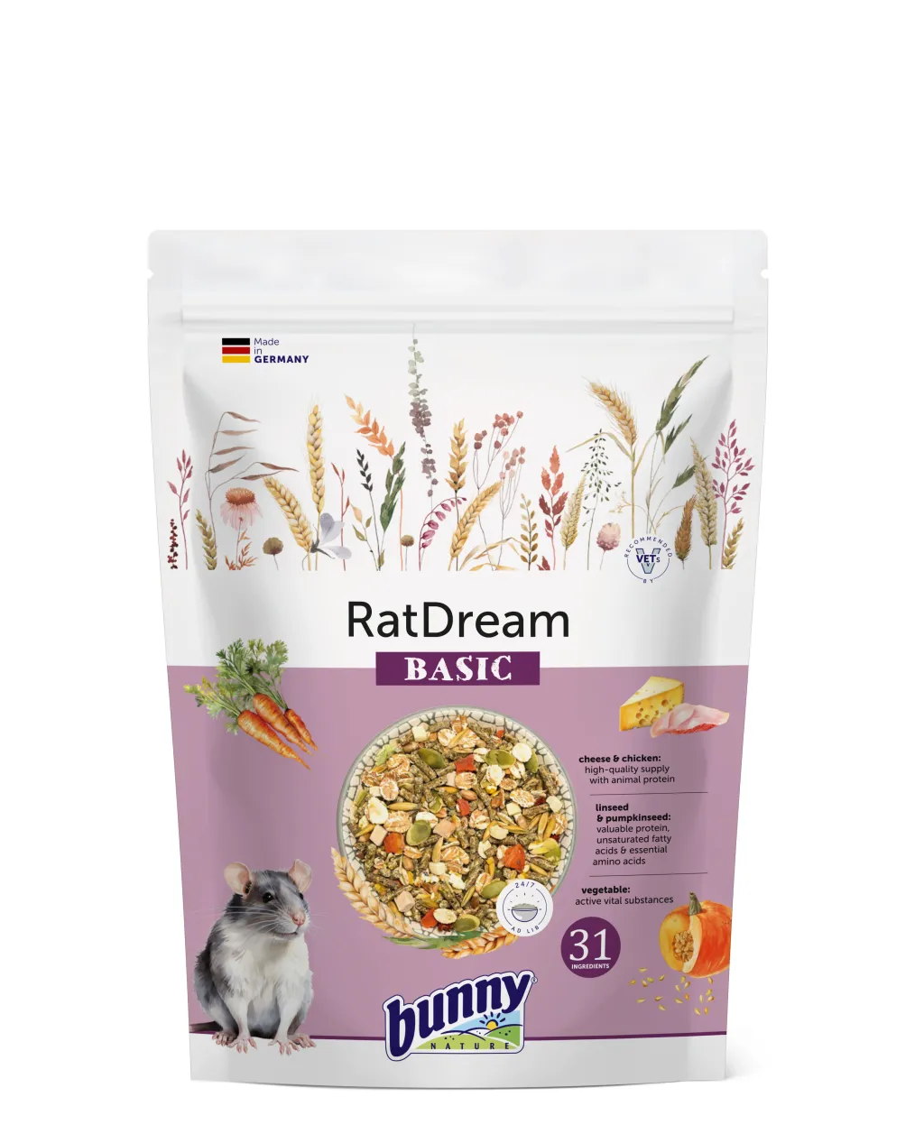 BUNNY ALIMENTO SUENO BASICO RATA 500GR