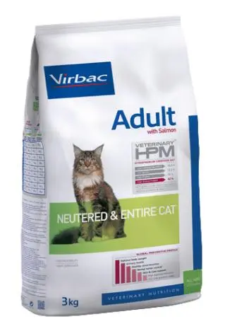 Pienso VIRBAC HPM para Gatos Adultos Esterilizados Sabor Salmón 3KG