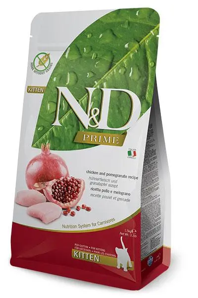 Farmina N&D Cat Kitten Prime Pollo 300g - Alimento Completo con Pollo y Granada para Gatitos y Gatas Gestantes