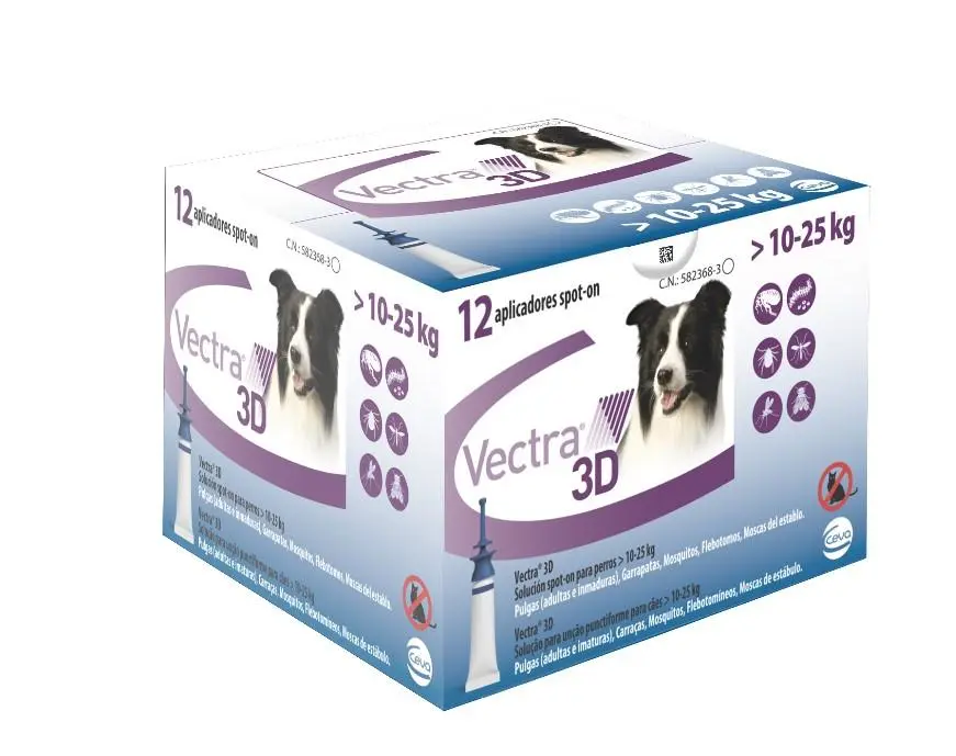 VECTRA 3D PERRO 10-25KG 12PIP