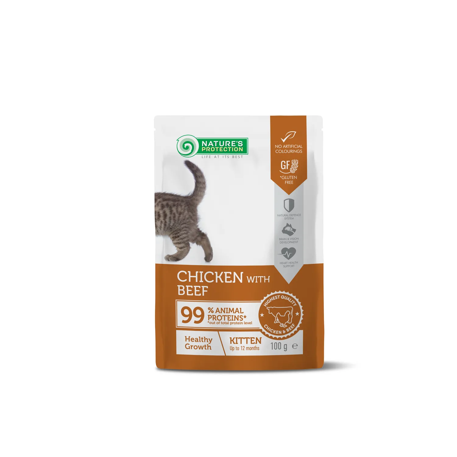 Nature’s P Detox Cat Kitten Wet Food - Chicken & Beef Pouch 100g | Healthy Wet Food for Cats